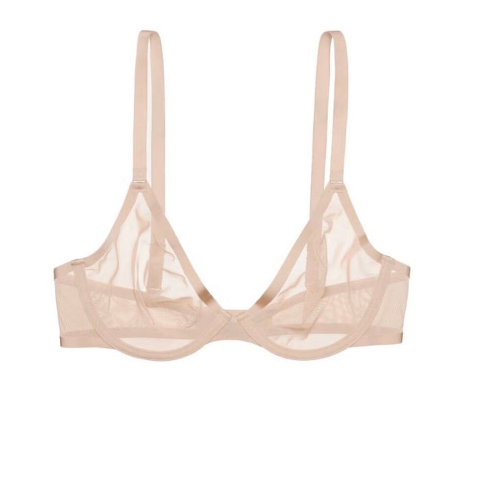 CUUP The‎ Plunge Mesh Underwire Bra Size 36B in Sand